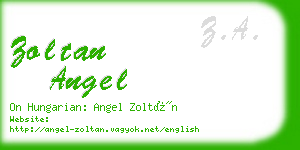 zoltan angel business card